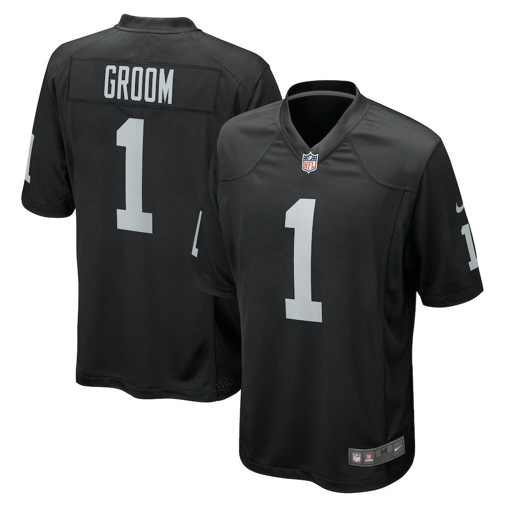 Number 1 Groom Las Vegas Raiders Game Jersey Black | Nike for Sale