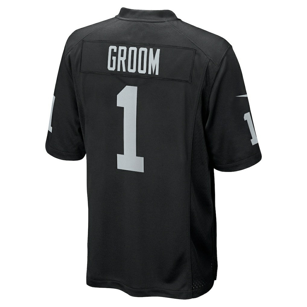 Number 1 Groom Las Vegas Raiders Game Jersey Black | Nike for Sale