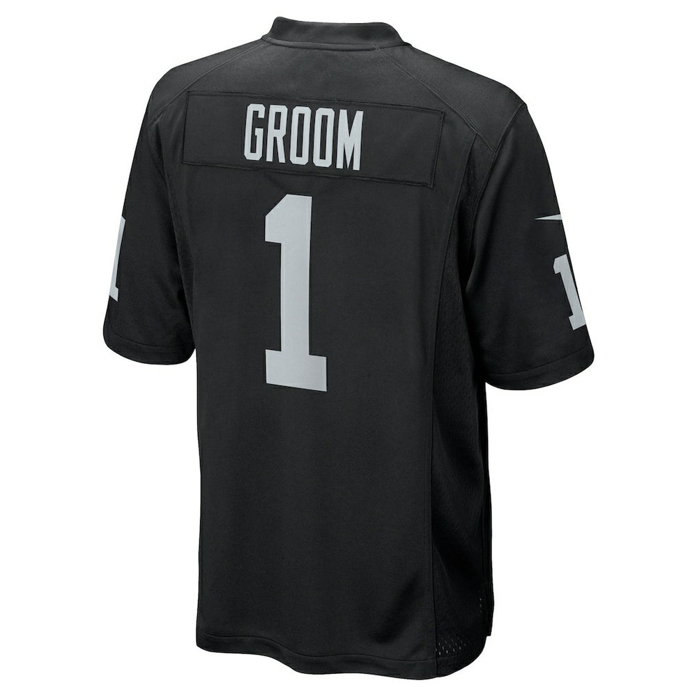 Number 1 Groom Las Vegas Raiders Game Jersey Black | Nike for Sale
