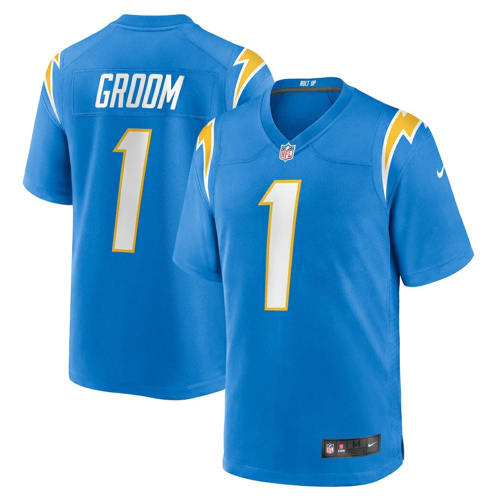 Number 1 Groom Los Angeles Chargers Game Jersey Powder Blue | Nike for Sale