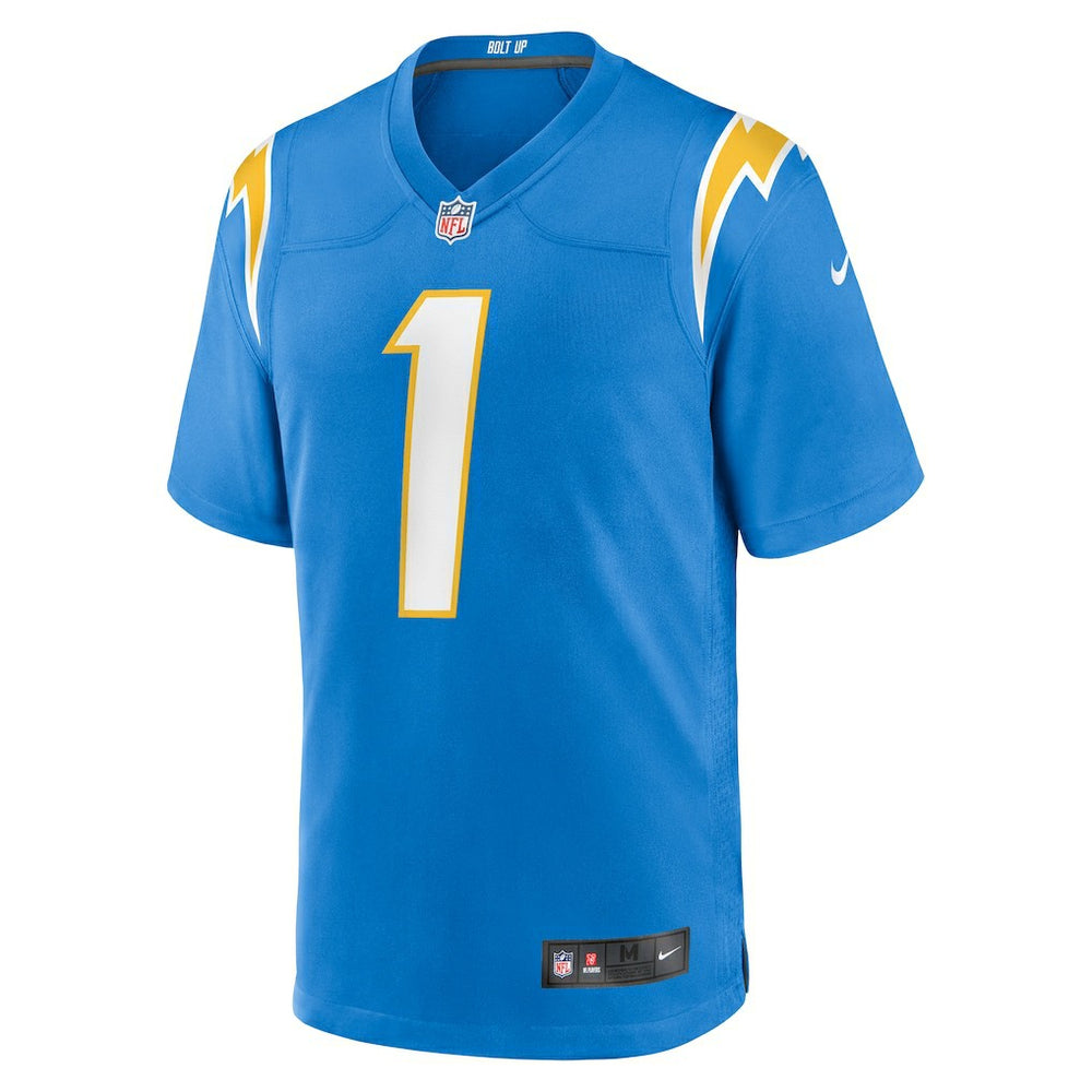 Number 1 Groom Los Angeles Chargers Game Jersey Powder Blue | Nike for Sale