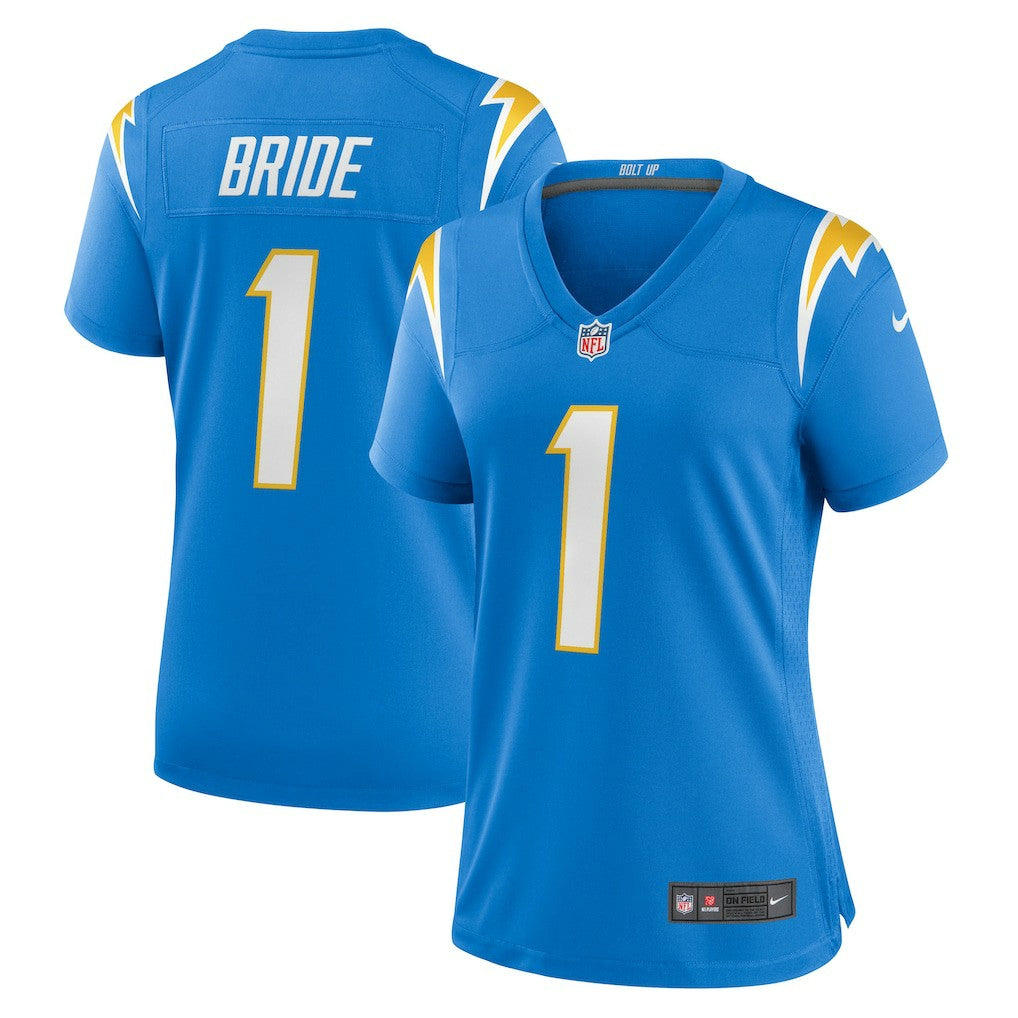 Number 1 Bride Los Angeles Chargers Women's Game Jersey Powder Blue | Nike for Sale