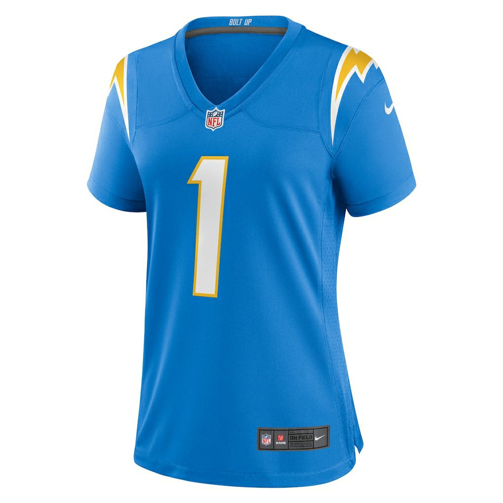 Number 1 Bride Los Angeles Chargers Women's Game Jersey Powder Blue | Nike for Sale