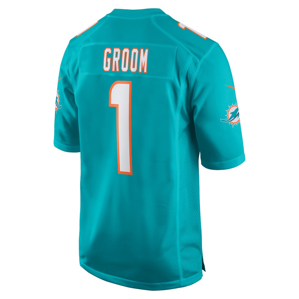 Number 1 Groom Miami Dolphins Game Jersey Aqua | Nike for Sale