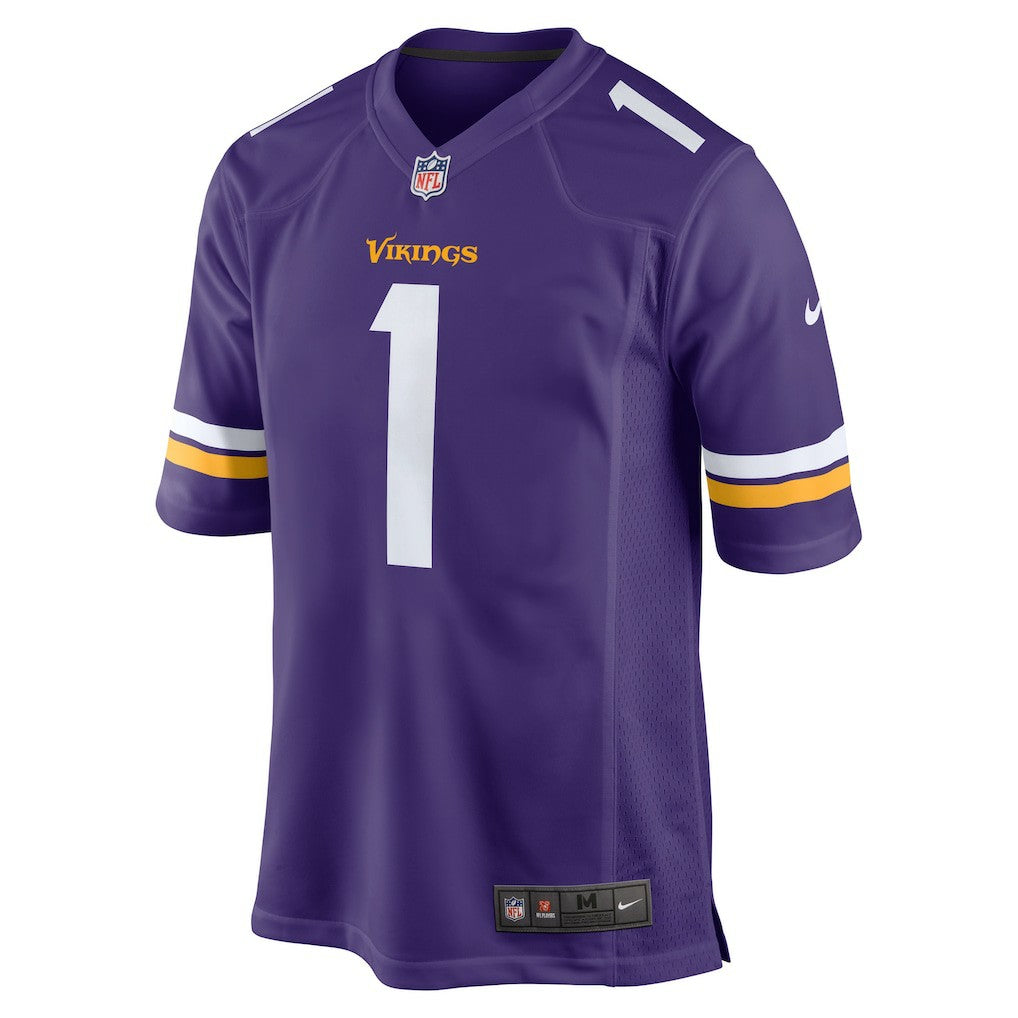 Number 1 Groom Minnesota Vikings Game Jersey Purple | Nike for Sale