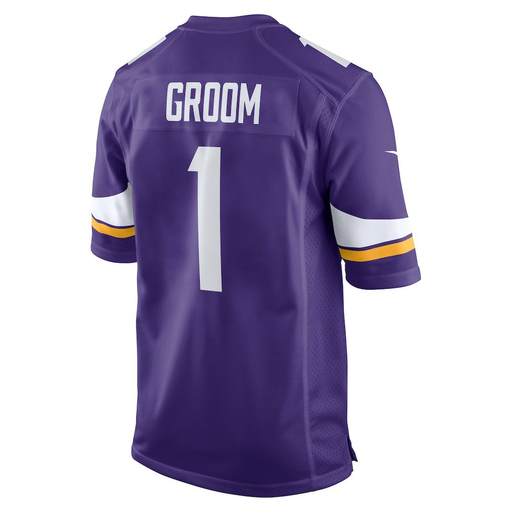 Number 1 Groom Minnesota Vikings Game Jersey Purple | Nike for Sale