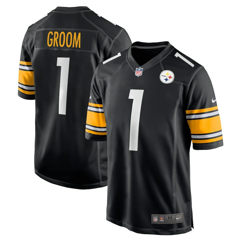 Number 1 Groom Pittsburgh Steelers Game Jersey Black | Nike for Sale