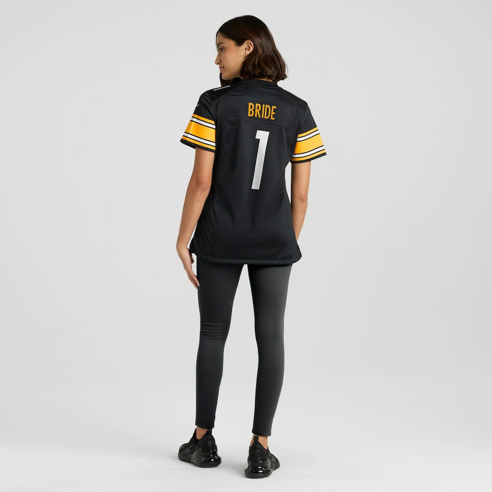Number 1 Bride Pittsburgh Steelers Women's Game Jersey Black | Nike for Sale