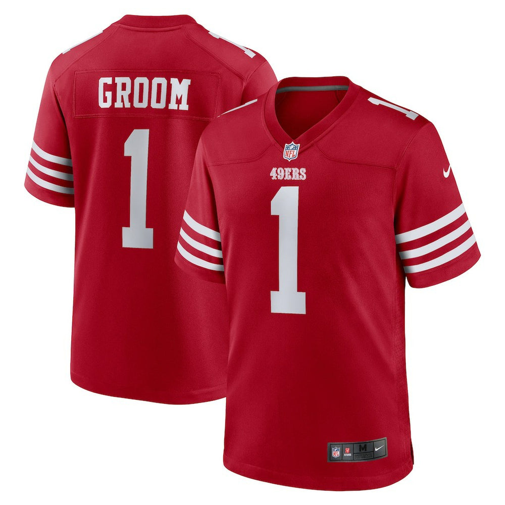 Number 1 Groom San Francisco 49ers Game Jersey Scarlet | Nike for Sale