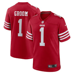 Number 1 Groom San Francisco 49ers Game Jersey Scarlet | Nike for Sale