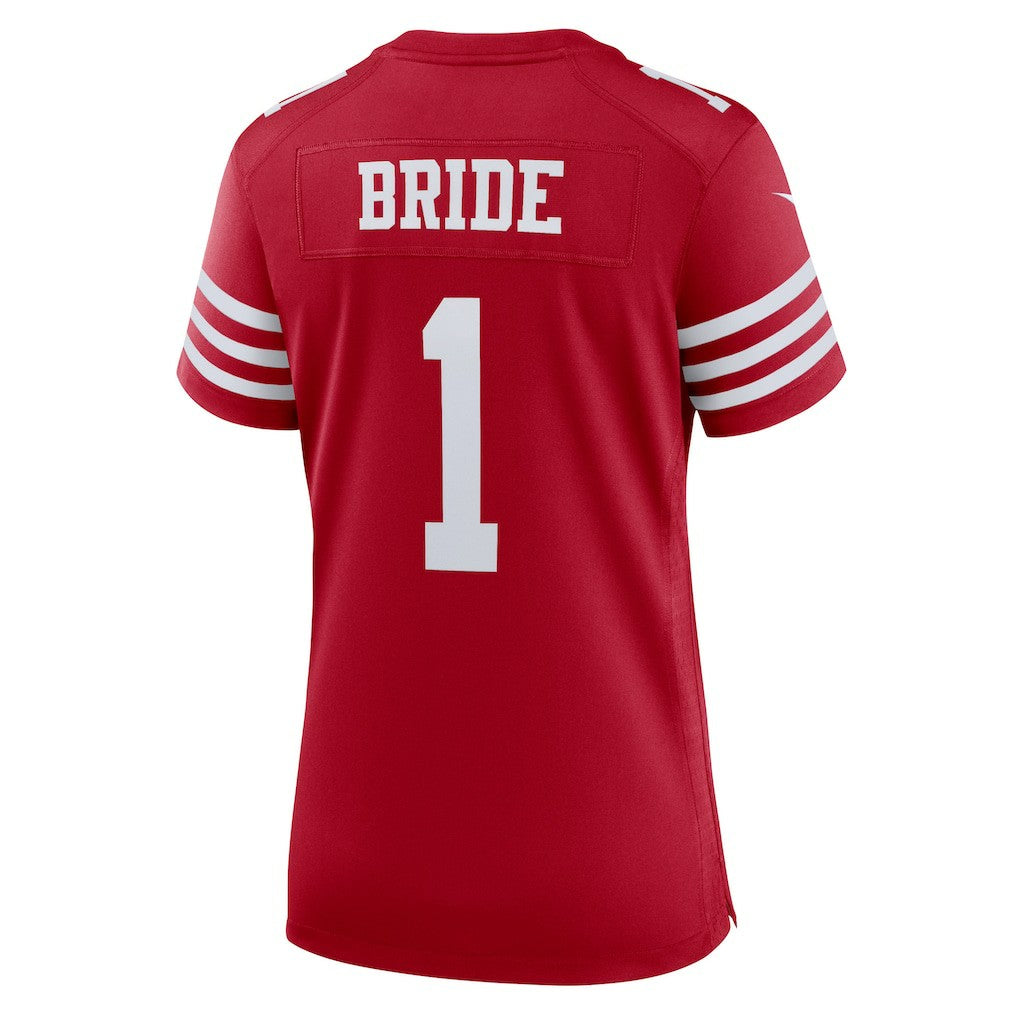 Number 1 Bride San Francisco 49ers Women's Game Jersey Scarlet | Nike for Sale