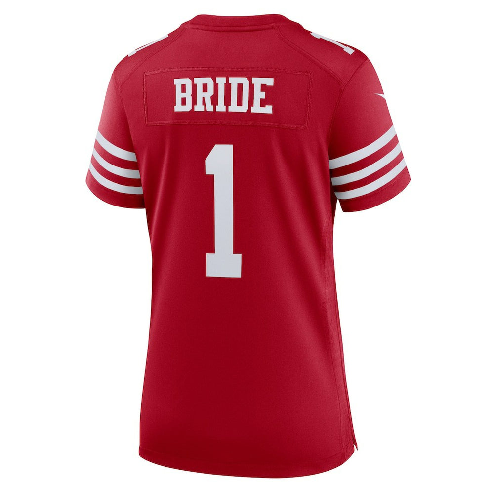 Number 1 Bride San Francisco 49ers Women's Game Jersey Scarlet | Nike for Sale