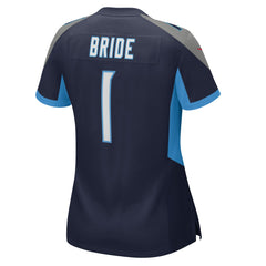 Number 1 Bride Tennessee Titans Women's Game Jersey Navy | Nike for Sale
