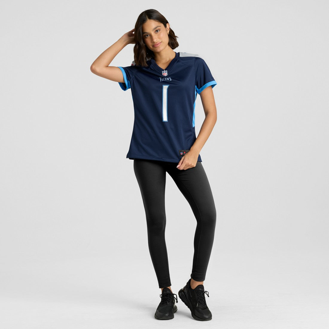 Number 1 Bride Tennessee Titans Women's Game Jersey Navy | Nike for Sale