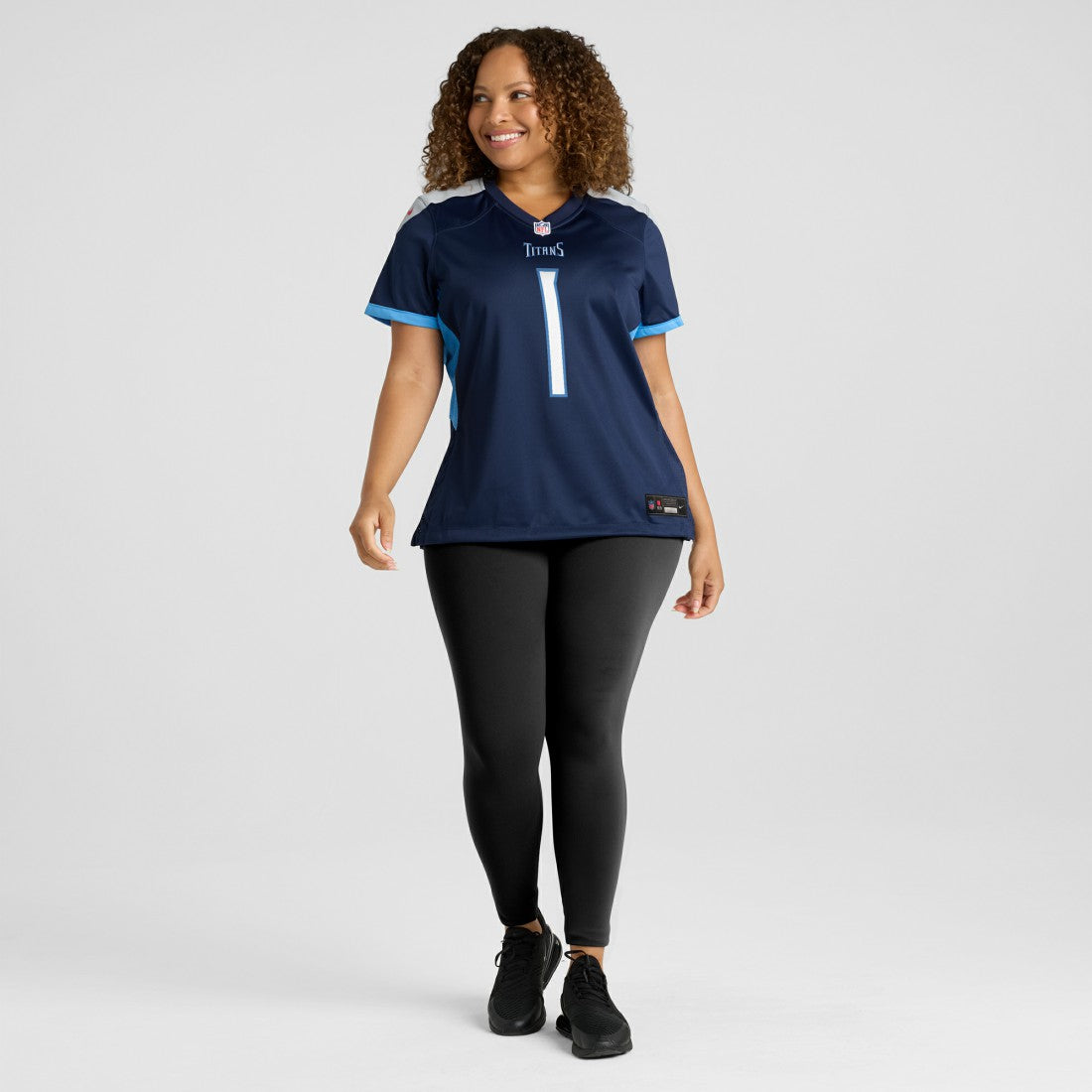 Number 1 Bride Tennessee Titans Women's Game Jersey Navy | Nike for Sale