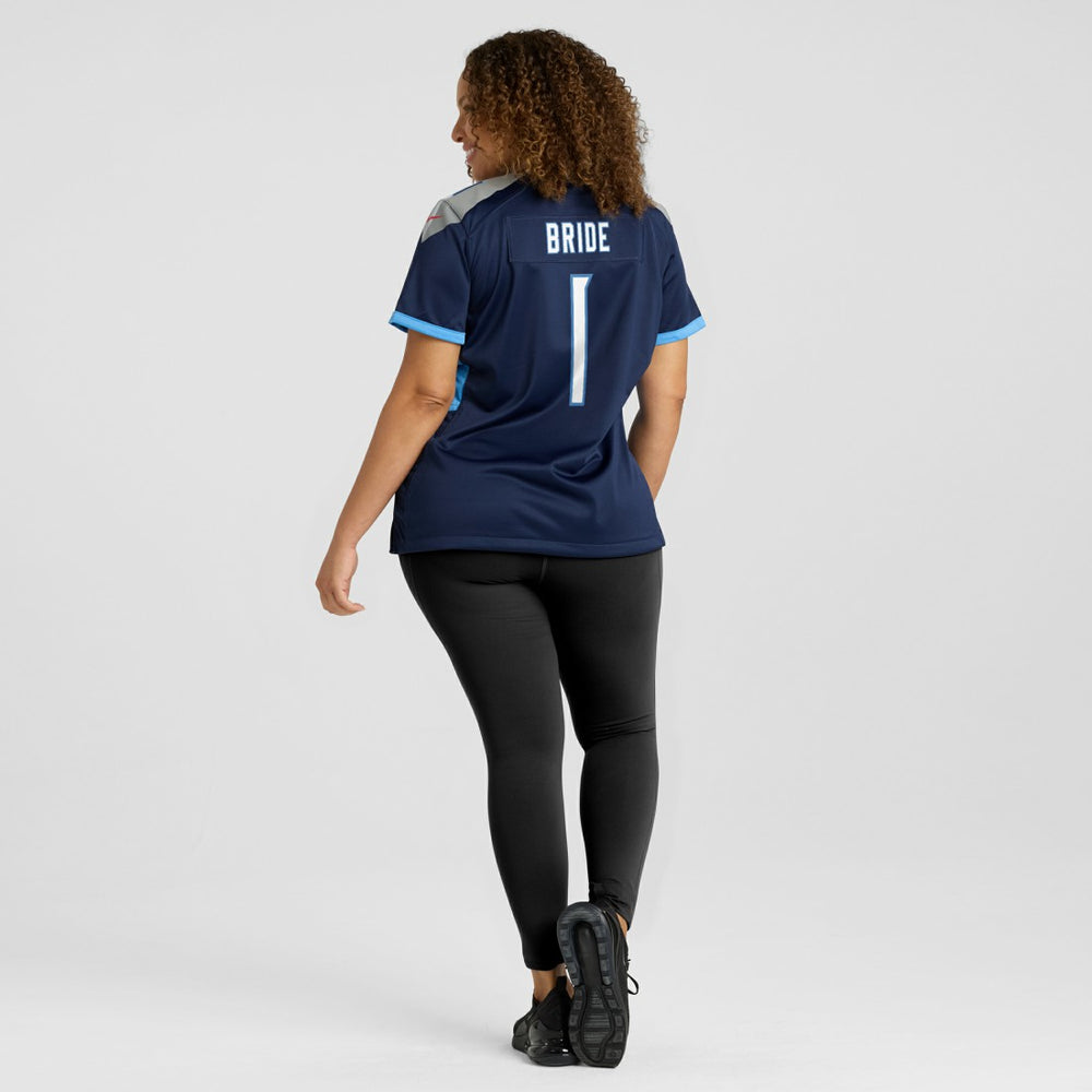 Number 1 Bride Tennessee Titans Women's Game Jersey Navy | Nike for Sale