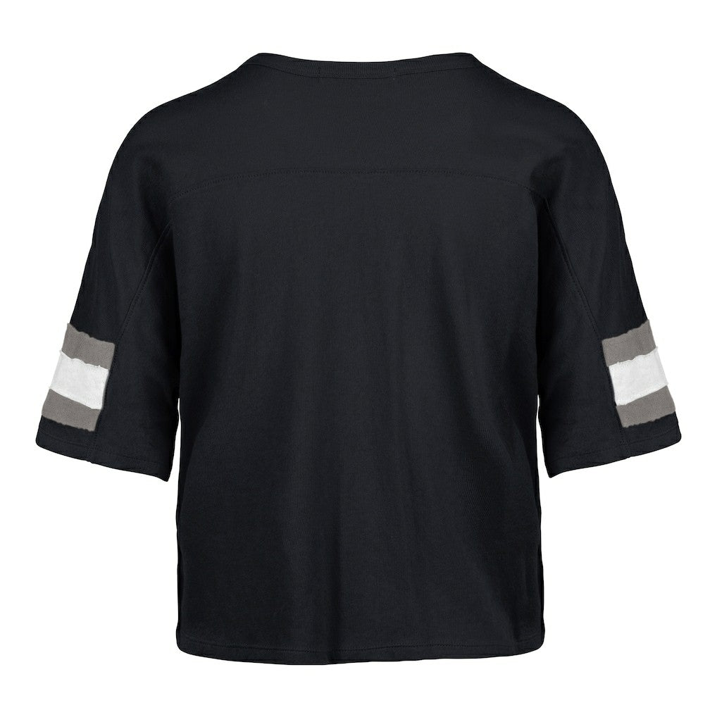 Dallas Cowboys '47 Women's Double Header Scout Cropped V-Neck T-Shirt Navy | 47 brand