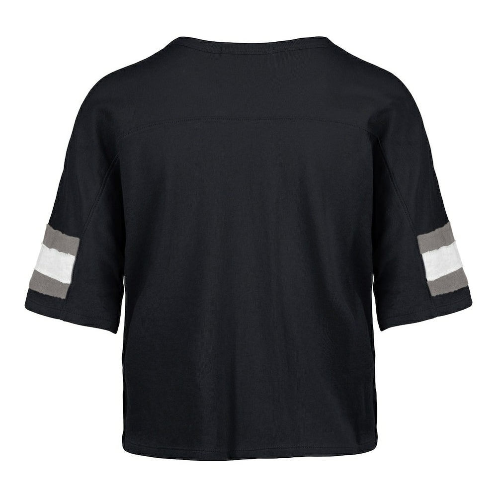 Dallas Cowboys '47 Women's Double Header Scout Cropped V-Neck T-Shirt Navy | 47 brand