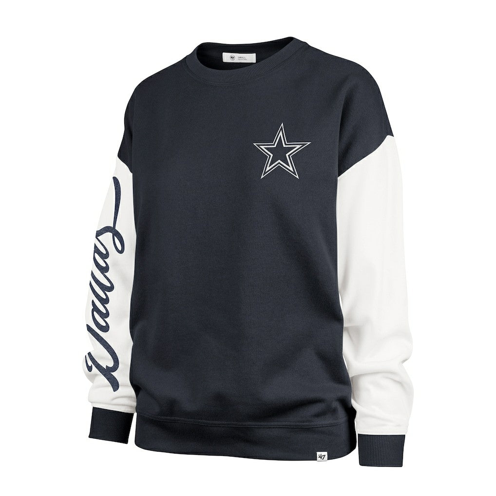 Dallas Cowboys '47 Women's Double Header Rise Andie Pullover Sweatshirt Blue | 47 brand