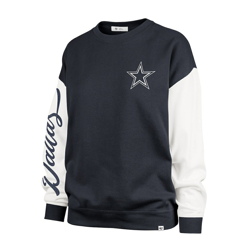 Dallas Cowboys '47 Women's Double Header Rise Andie Pullover Sweatshirt Blue | 47 brand