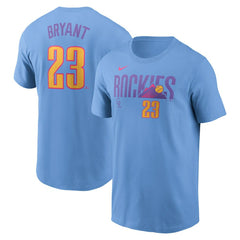 Kris Bryant Colorado Rockies Nike 2025 City Connect Fuse Name & Number T-Shirt - MLB