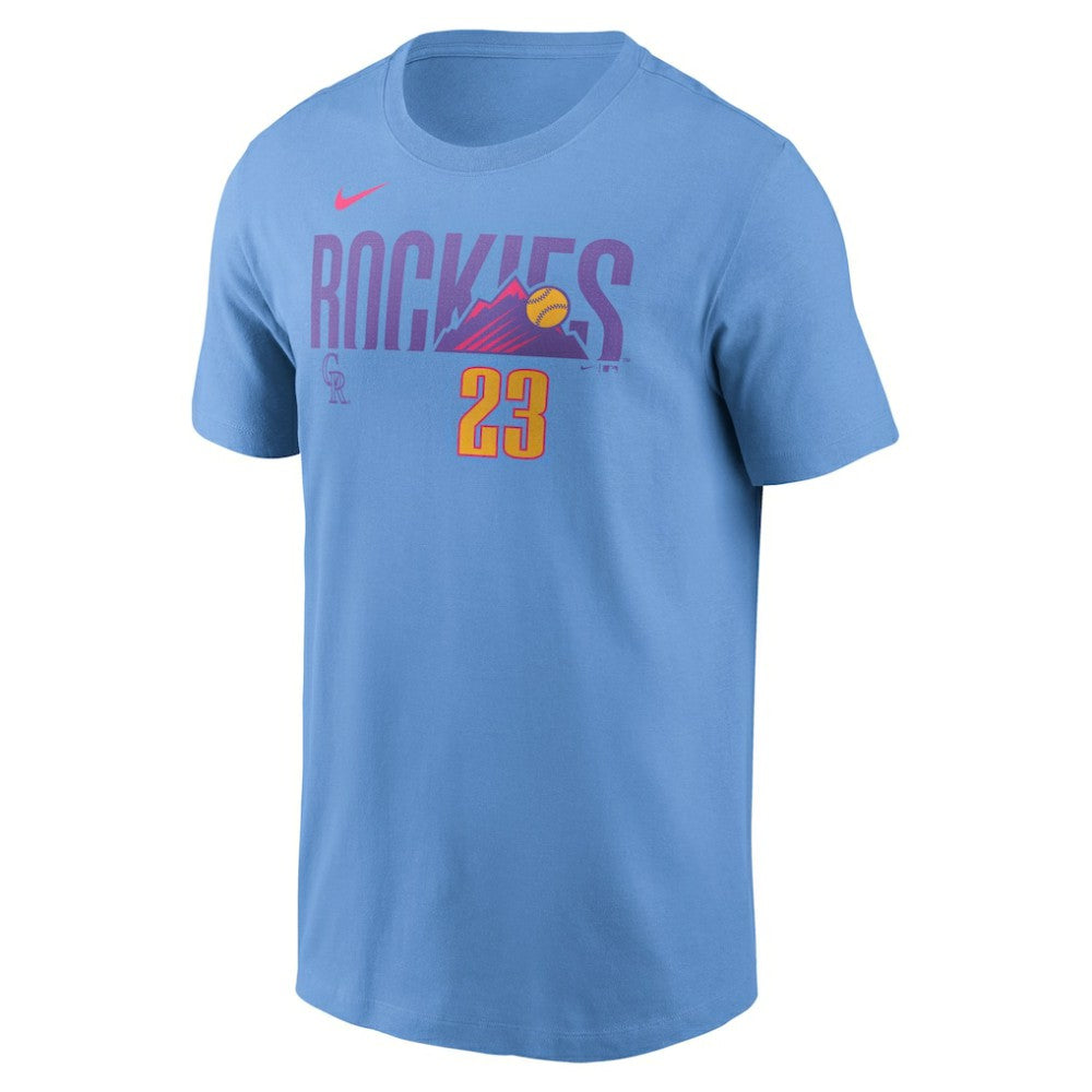 Kris Bryant Colorado Rockies Nike 2025 City Connect Fuse Name & Number T-Shirt - MLB