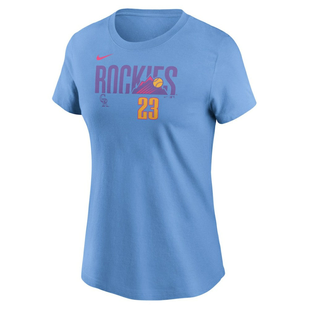 Kris Bryant Colorado Rockies Nike Women's 2025 City Connect Fuse Name & Number T-Shirt - MLB