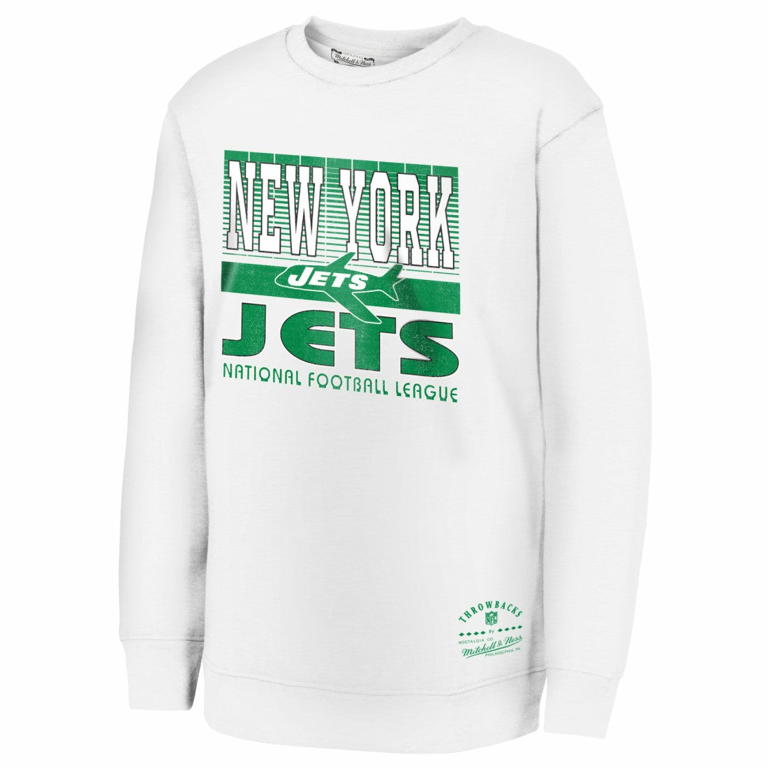 New York Jets Youth Retro Big Game Fleece Pullover Sweatshirt White | NFL