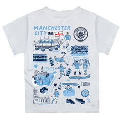 Manchester City Vive La Fete Youth Impressions Artwork T-Shirt White - FIFA World CUP