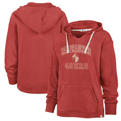 San Francisco 49ers '47 Women's Plus Size Clarity Kennedy Pullover Hoodie Scarlet | 47 brand
