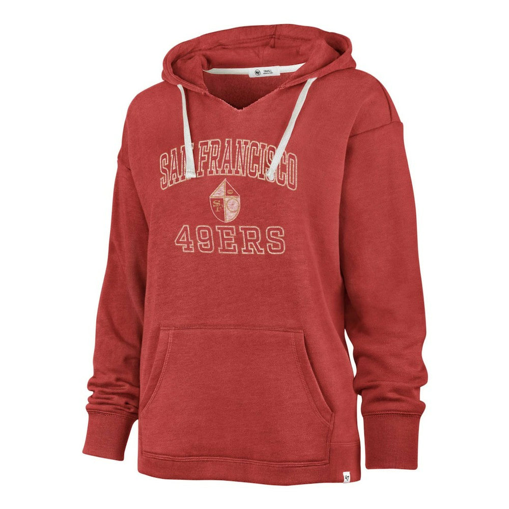 San Francisco 49ers '47 Women's Plus Size Clarity Kennedy Pullover Hoodie Scarlet | 47 brand