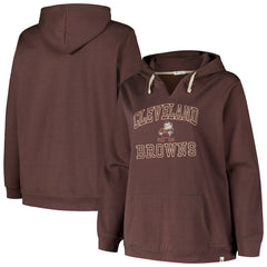 Cleveland Browns '47 Women's Plus Size Clarity Kennedy Pullover Hoodie Brown | 47 brand