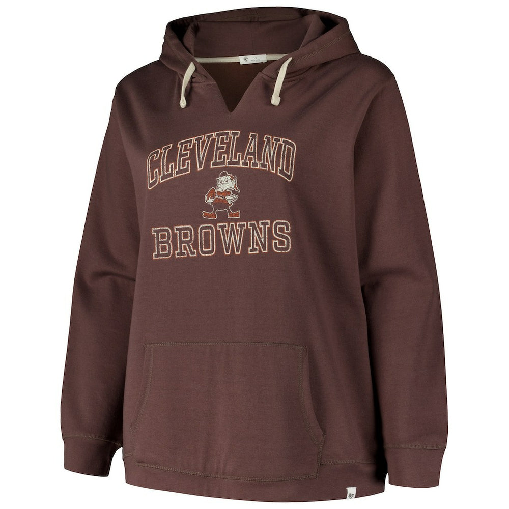 Cleveland Browns '47 Women's Plus Size Clarity Kennedy Pullover Hoodie Brown | 47 brand