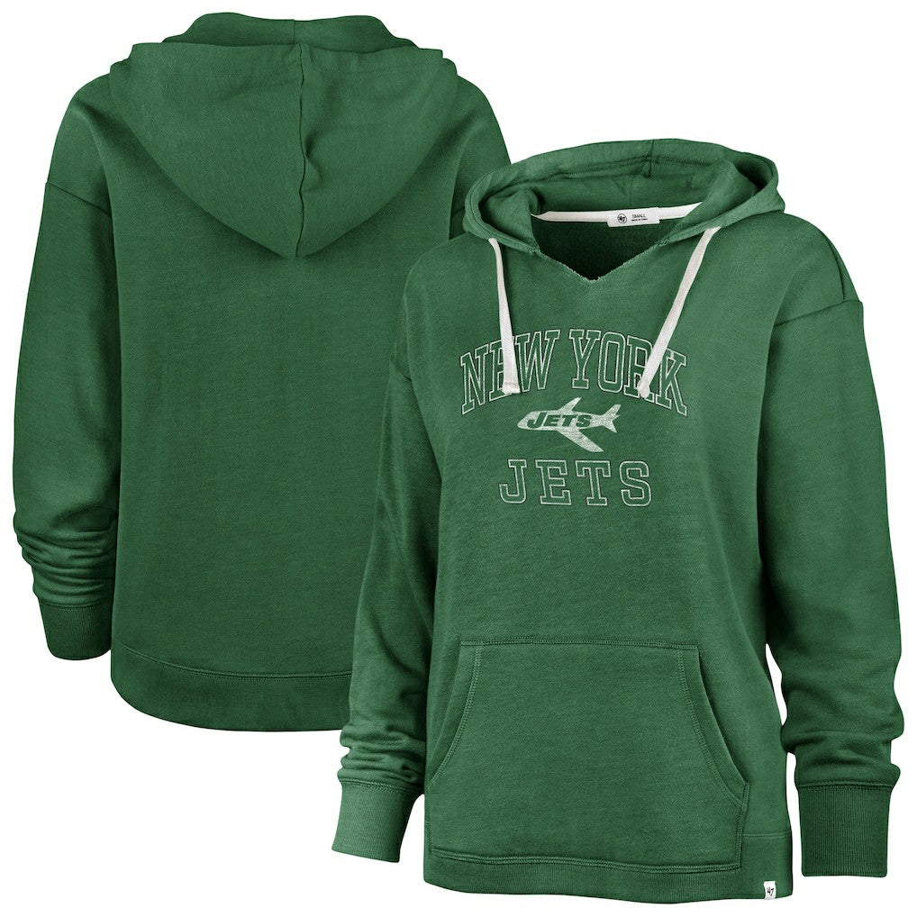 New York Jets '47 Women's Plus Size Clarity Kennedy Pullover Hoodie Kelly Green | 47 brand