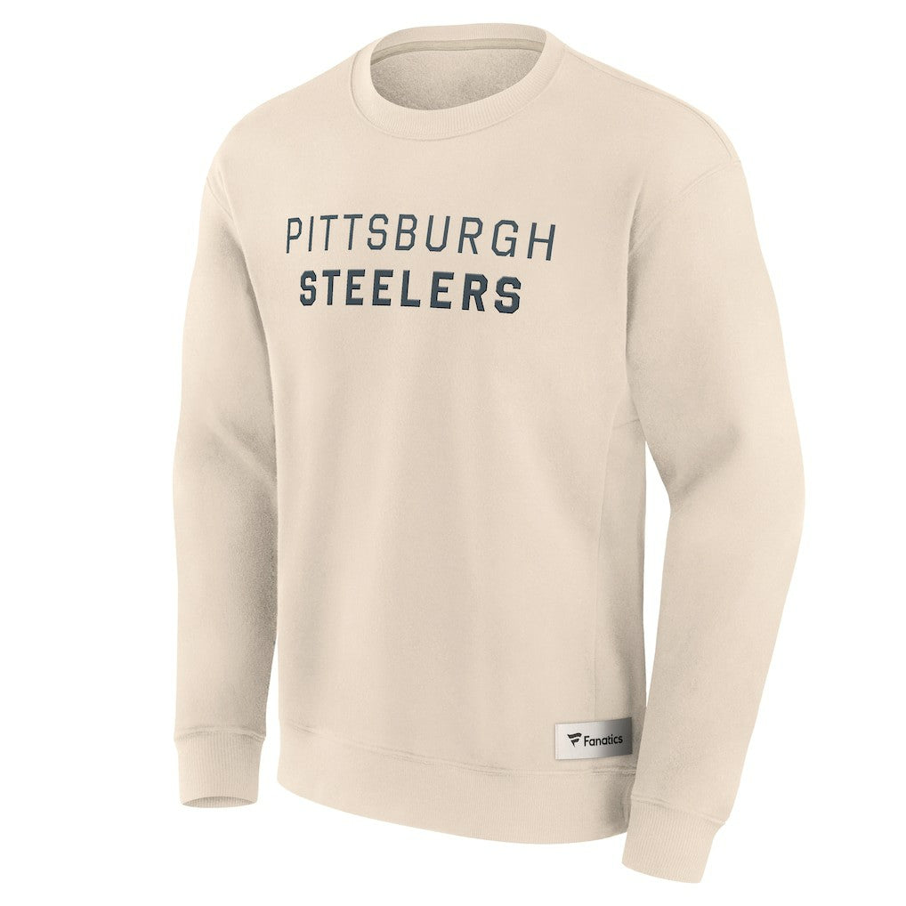 Pittsburgh Steelers Elements Future Ground Lettering Pullover Sweatshirt Cream | Fanatics