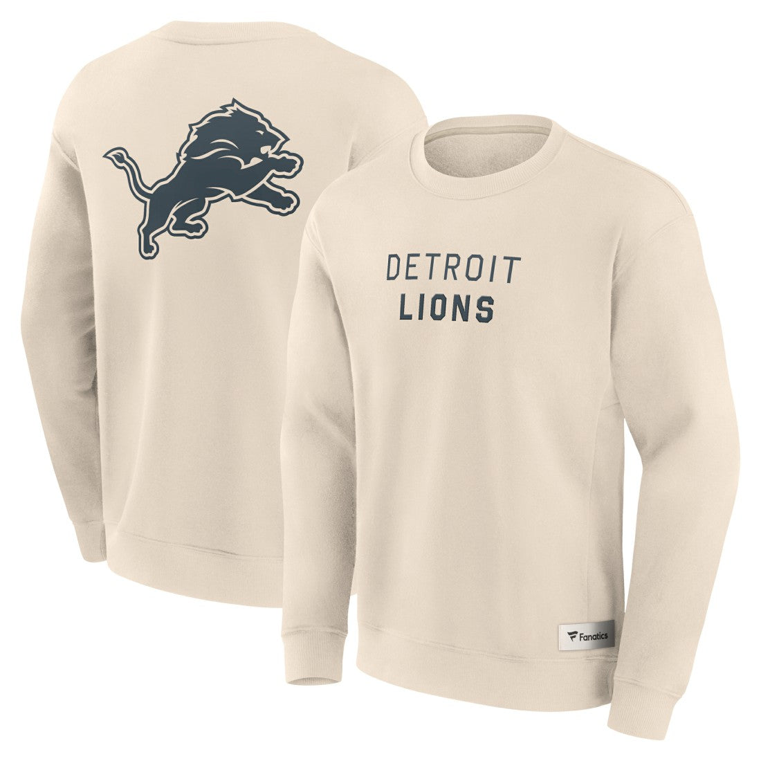 Detroit Lions Elements Future Ground Lettering Pullover Sweatshirt Cream | Fanatics
