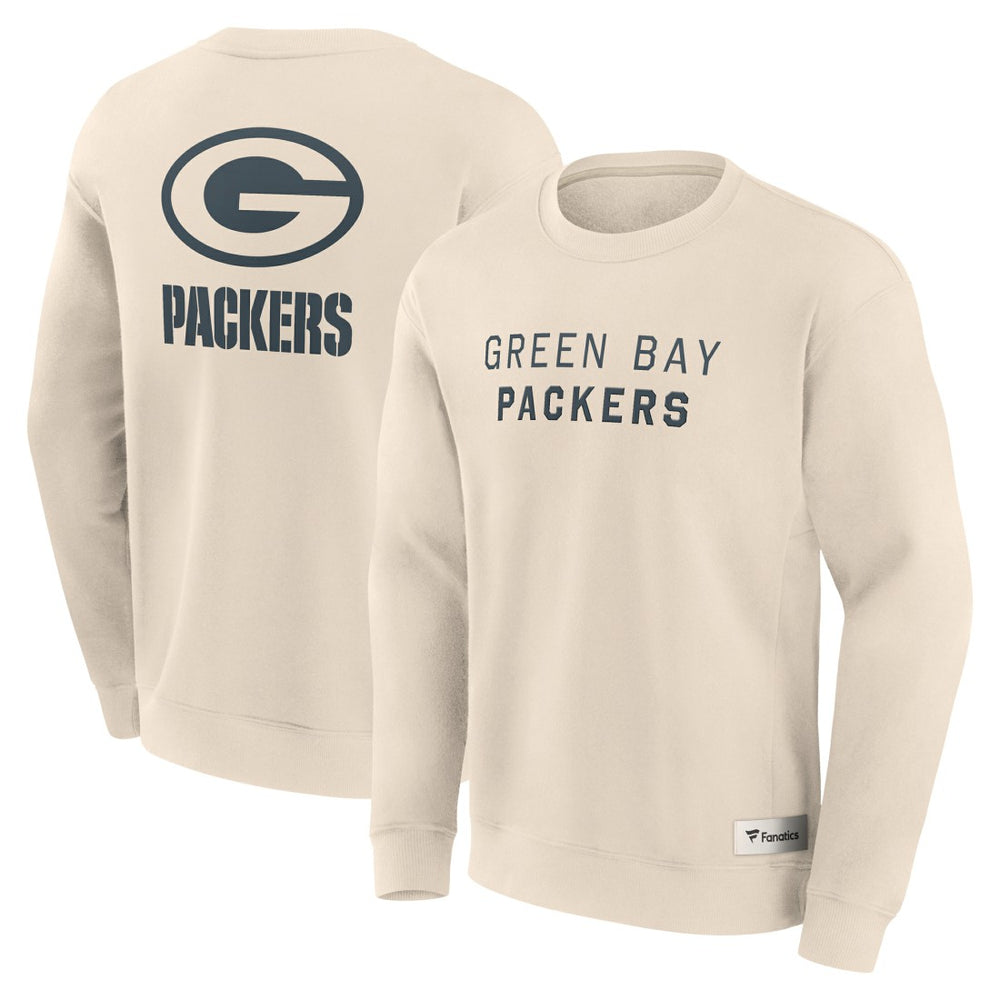 Green Bay Packers Elements Future Ground Lettering Pullover Sweatshirt Cream | Fanatics