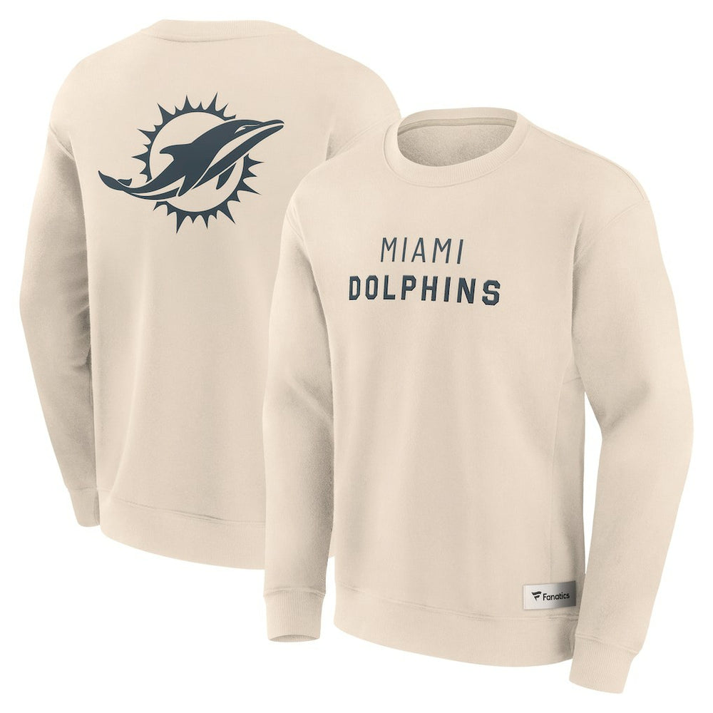 Miami Dolphins Elements Future Ground Lettering Pullover Sweatshirt Cream | Fanatics