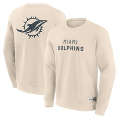 Miami Dolphins Elements Future Ground Lettering Pullover Sweatshirt Cream | Fanatics