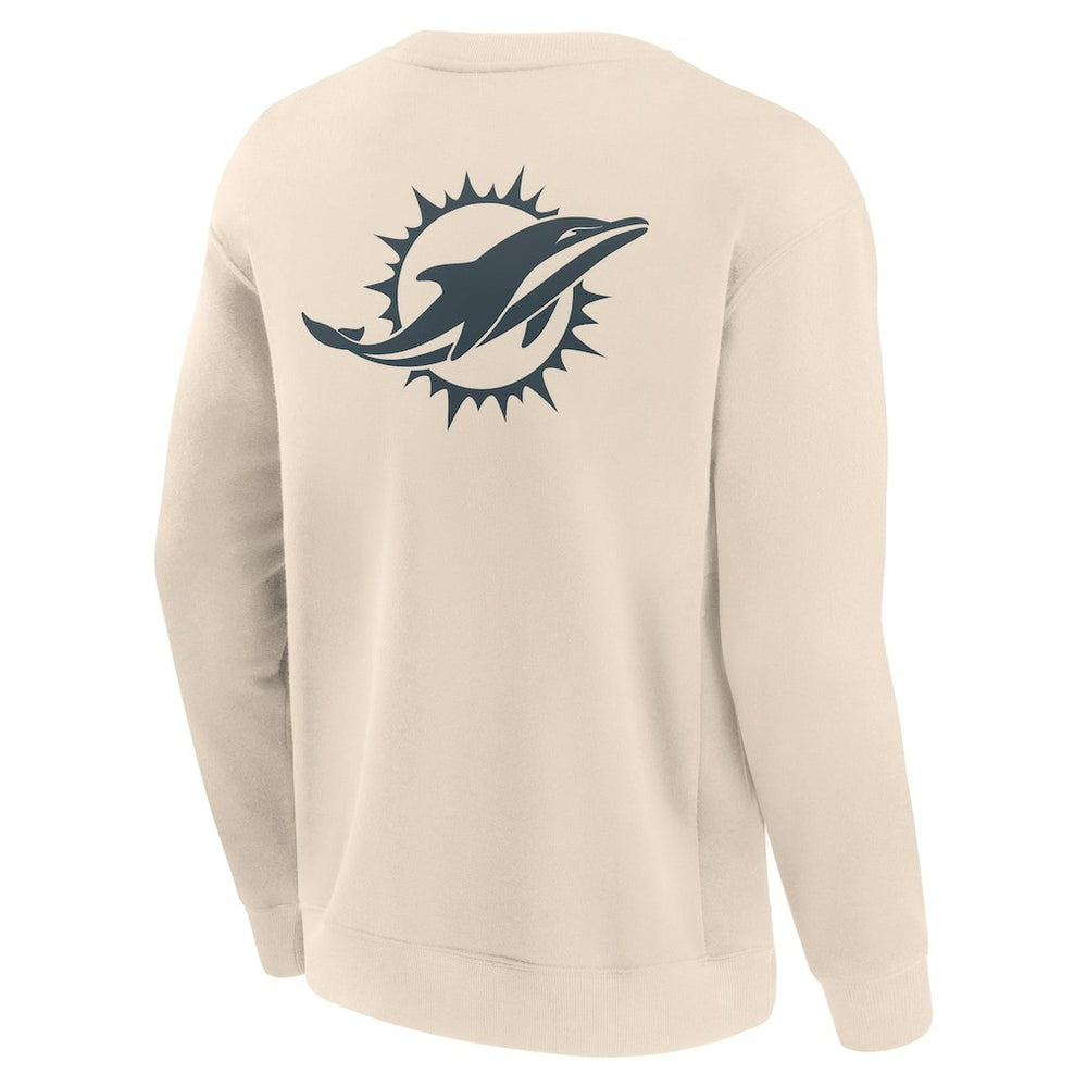 Miami Dolphins Elements Future Ground Lettering Pullover Sweatshirt Cream | Fanatics