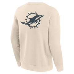 Miami Dolphins Elements Future Ground Lettering Pullover Sweatshirt Cream | Fanatics