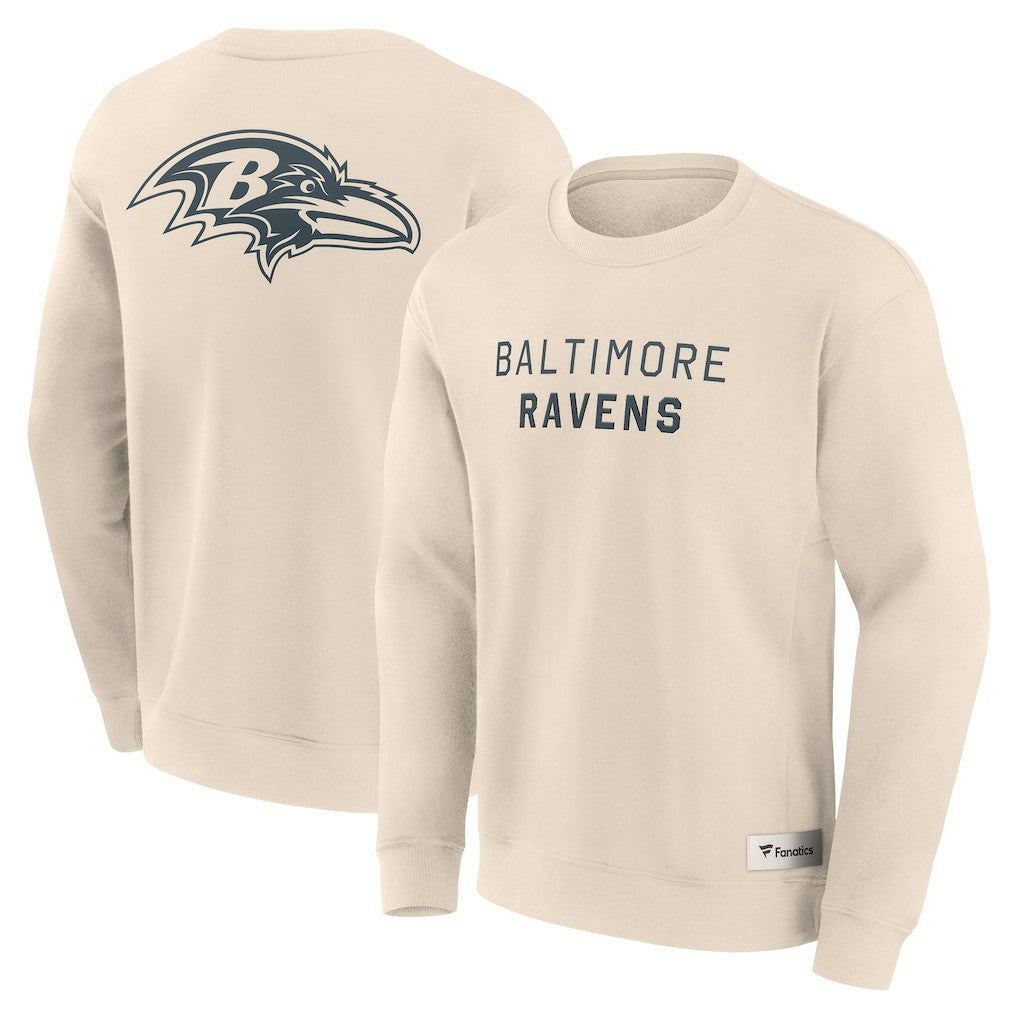 Baltimore Ravens Elements Future Ground Lettering Pullover Sweatshirt Cream | Fanatics