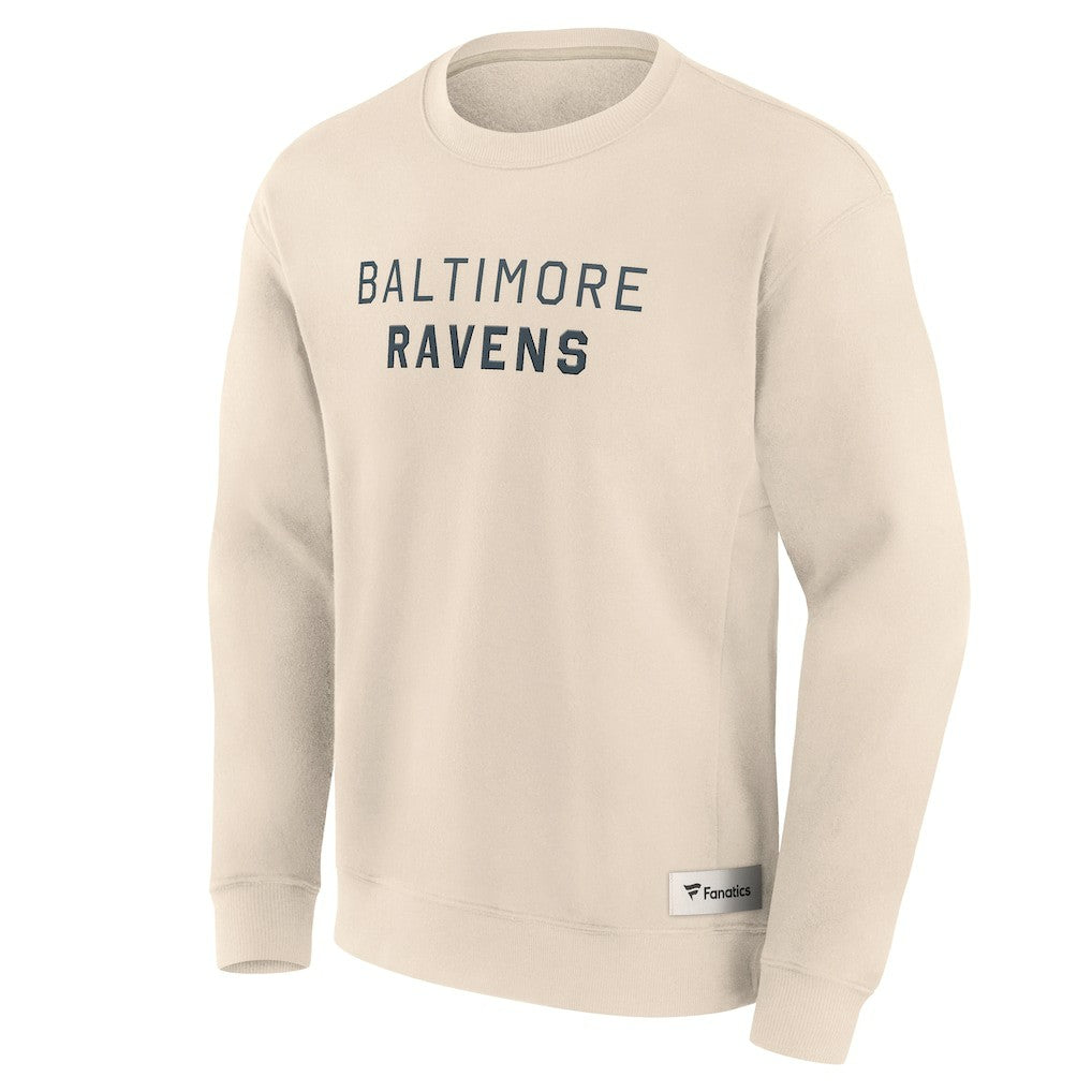 Baltimore Ravens Elements Future Ground Lettering Pullover Sweatshirt Cream | Fanatics