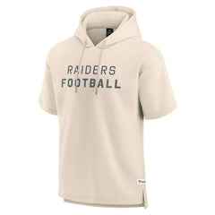 Las Vegas Raiders Elements Future Ground Lettering Short Sleeve Pullover Hoodie Cream | Fanatics