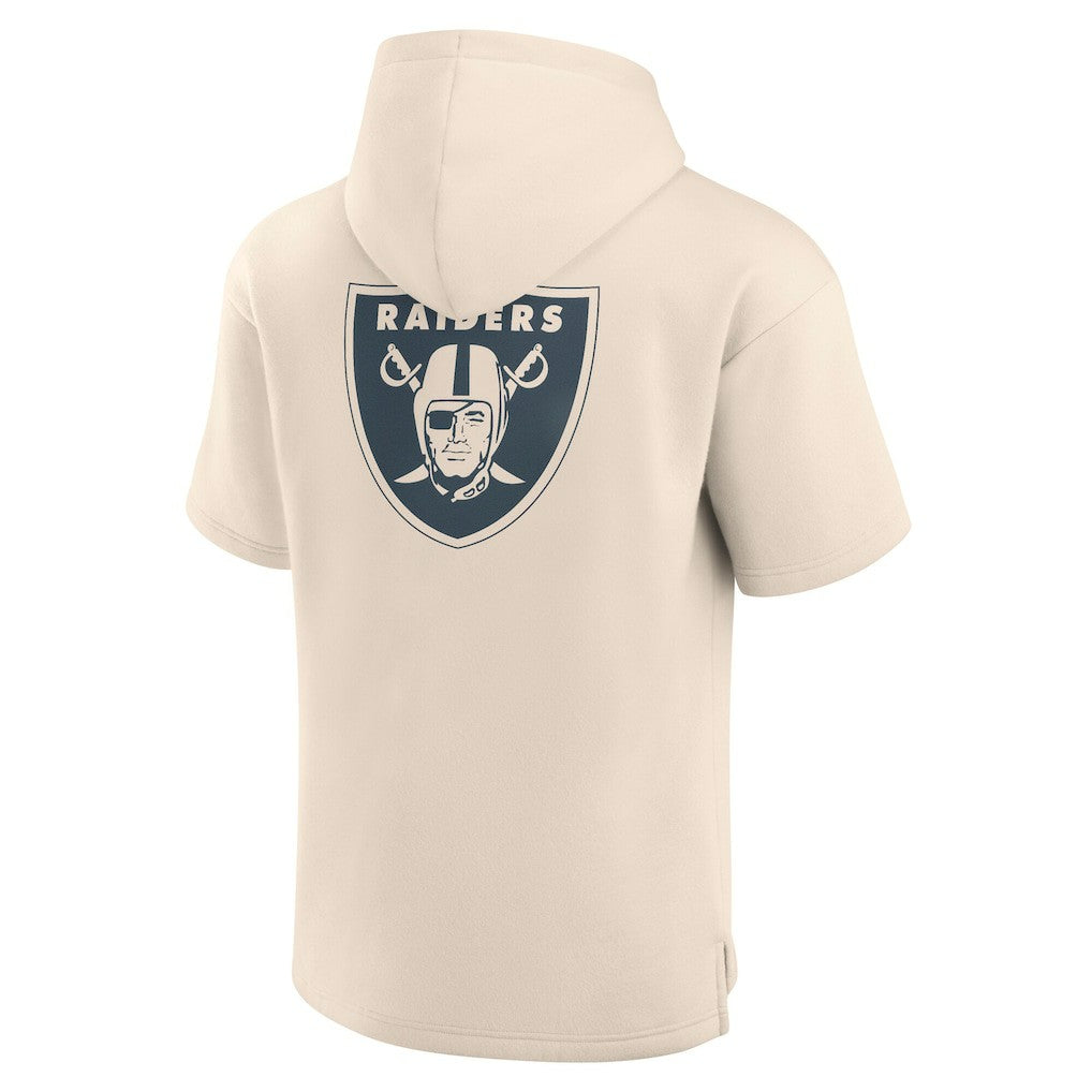 Las Vegas Raiders Elements Future Ground Lettering Short Sleeve Pullover Hoodie Cream | Fanatics