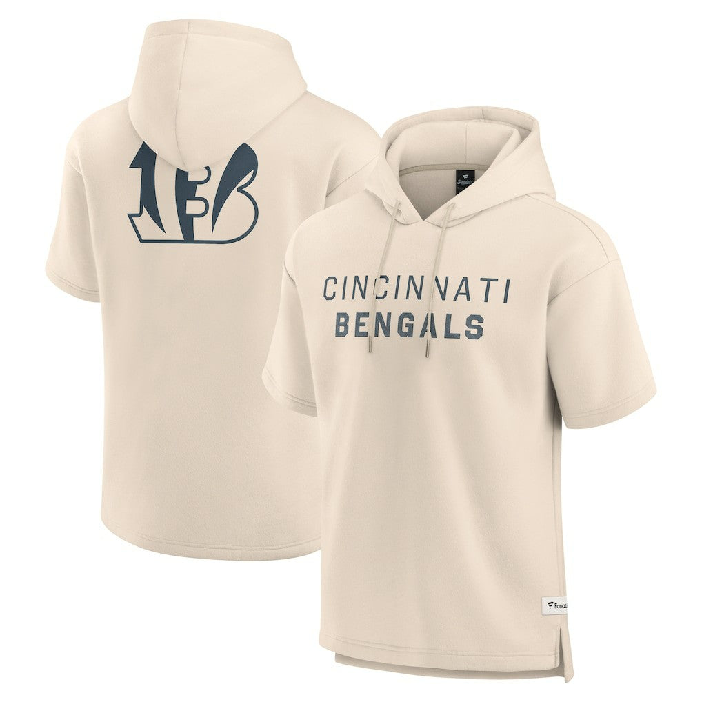 Cincinnati Bengals Elements Future Ground Lettering Short Sleeve Pullover Hoodie Cream | Fanatics