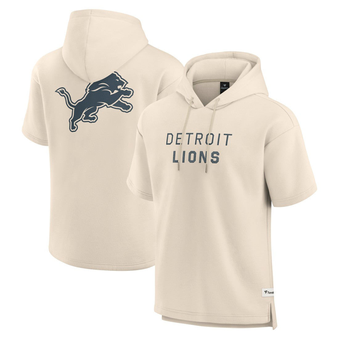 Detroit Lions Elements Future Ground Lettering Short Sleeve Pullover Hoodie Cream | Fanatics