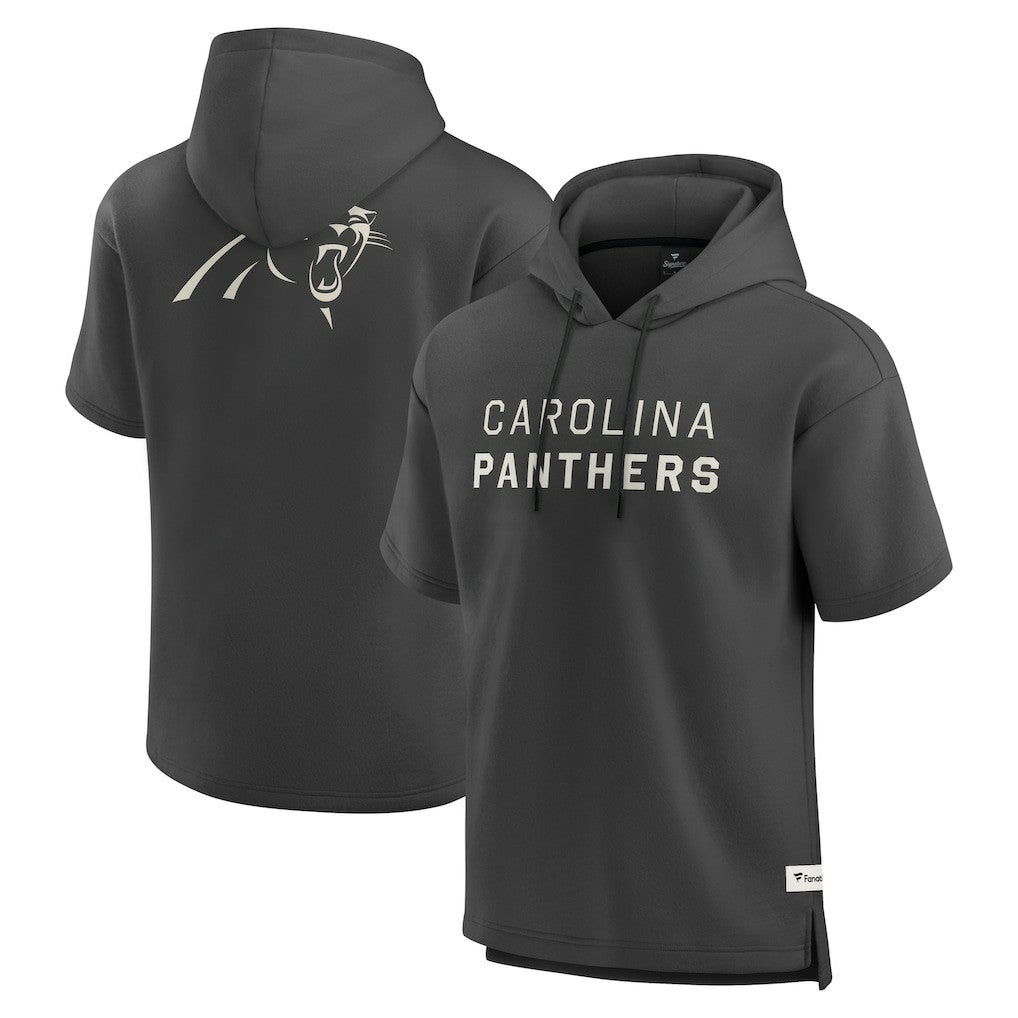 Carolina Panthers Elements Future Ground Lettering Short Sleeve Pullover Hoodie Charcoal | Fanatics
