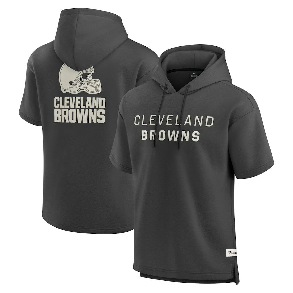 Cleveland Browns Elements Future Ground Lettering Short Sleeve Pullover Hoodie Charcoal | Fanatics