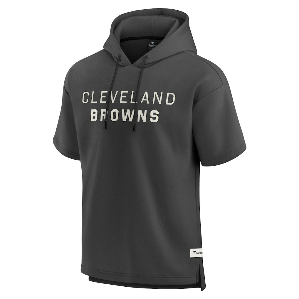 Cleveland Browns Elements Future Ground Lettering Short Sleeve Pullover Hoodie Charcoal | Fanatics